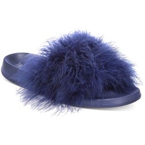 Slides with feather strap